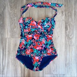 Floral Tropical One Piece Swim Suit